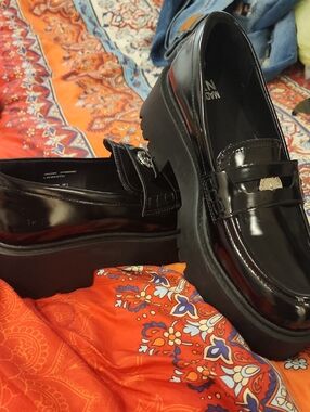 Platform Penny Loafers in Black